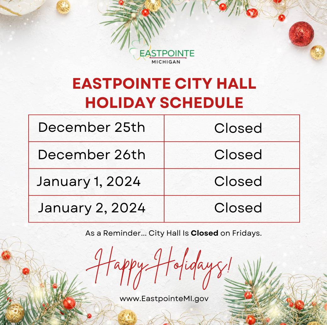 City Hall Holiday Schedule  (1) - Copy